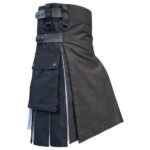 Black And Blue Utility Hybrid Kilt Side