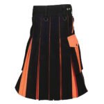 Black And Orange Utility Hybrid Kilt back