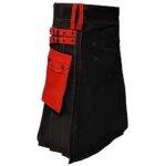 Black And Red Utility Kilt Side