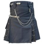 Black Gothic Utility Kilt Mens