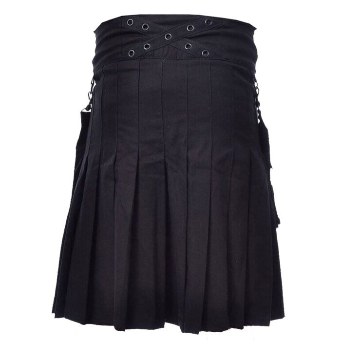 Black Gothic Utility kilt Men Back