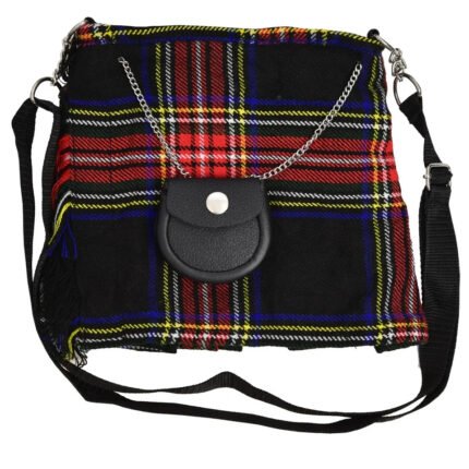 Black Stewart Tartan Handbag