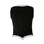 Black Velvet Highland Dancing Vest with Silver Trim Back