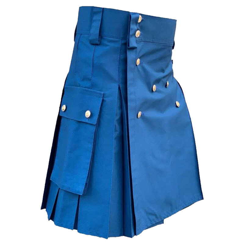 Blue Modern Utility Kilt Men