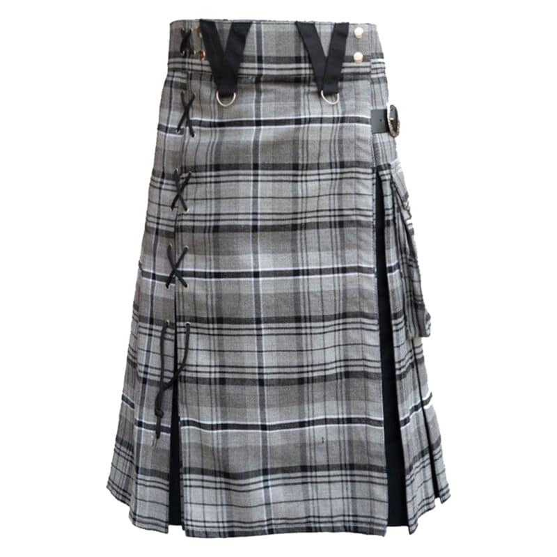 Box Pleated Grey Hamilton Modern Kilt