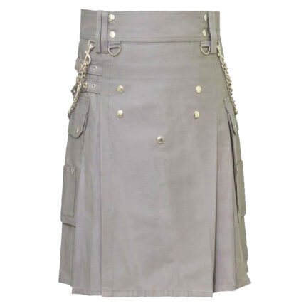 Classic Khaki Utility Kilt For Men