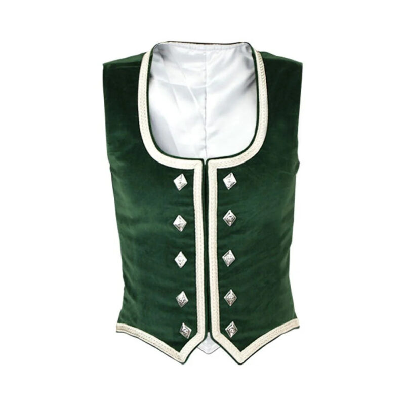 Green Velvet Highland Dancing Vest