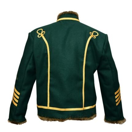 Jimi Hendrix Pipe Band 18th Century Napoleonic Green Hussar Jacket Back