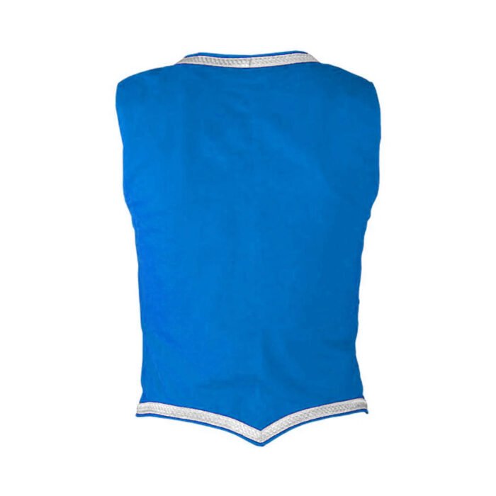 Light Blue Velvet Dancing Vest Women Back