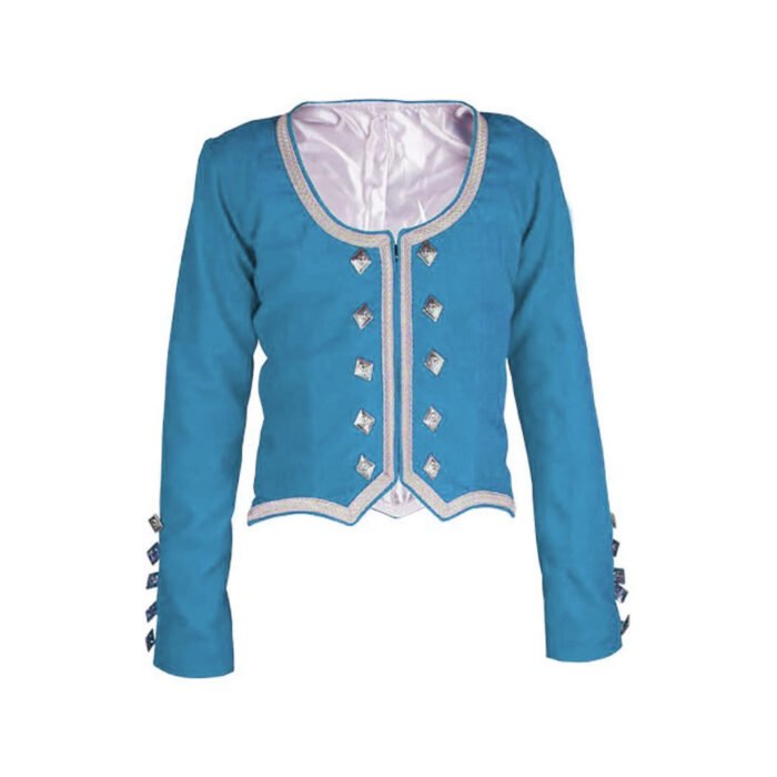 Light Blue Velvet Highland Dancing Jacket