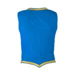 Light Blue Velvet Highland Dancing Vest With Gold Trim Back