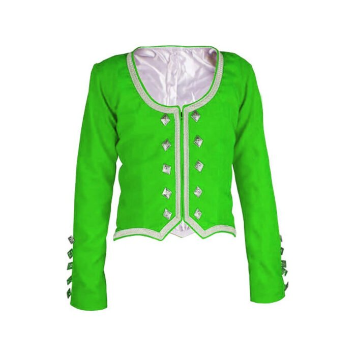 Lime Green Velvet Highland Dancing Jacket