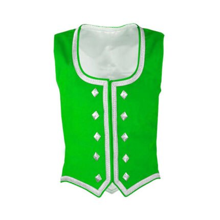 Lime Green Velvet Highland Dancing Vest
