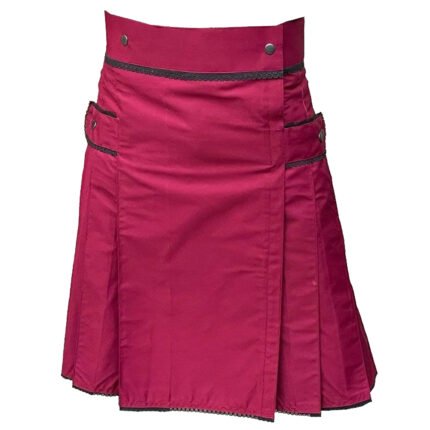 Maroon Modern Utility Kilt