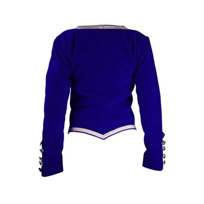 Navy Blue Velvet Highland Dancing Jacket Back