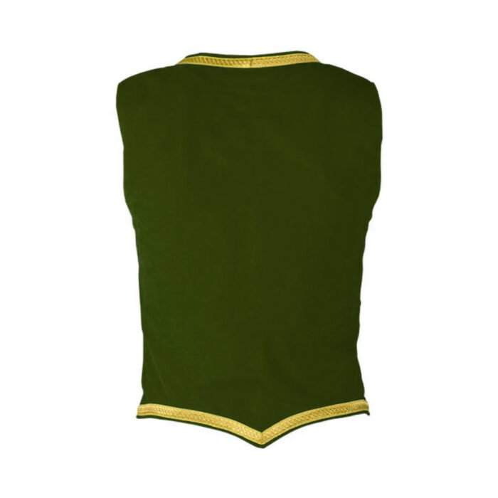 Olive Green Velvet Highland Dancing Vest Back