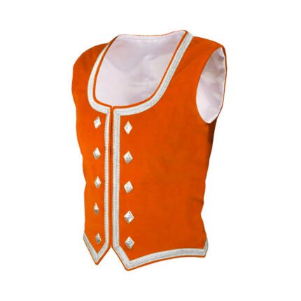 Orange Velvet Highland Dancing Vest Side