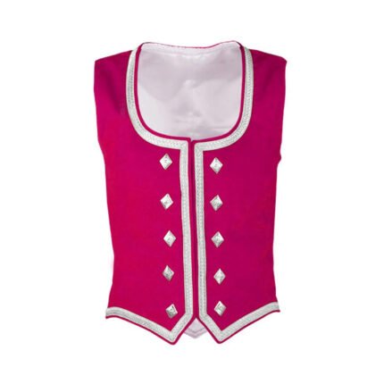 Hot Pink Velvet Highland Dancing Vest