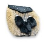 Rabbit Fur Sporran With Black Tessals Side