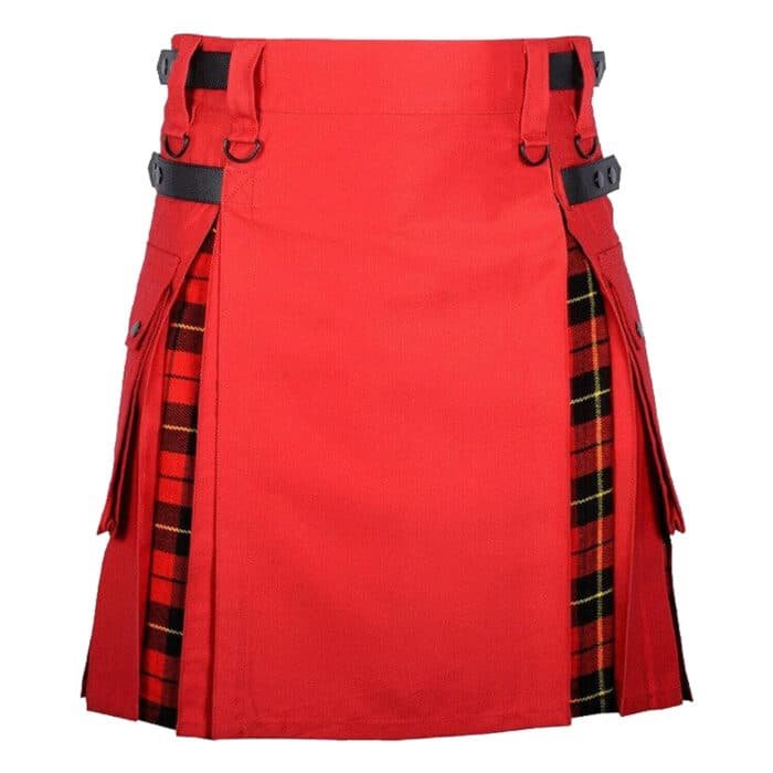 Red Cotton Hybrid Kilt