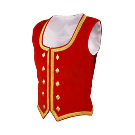 Red Velvet Highland Dancing Vest Side