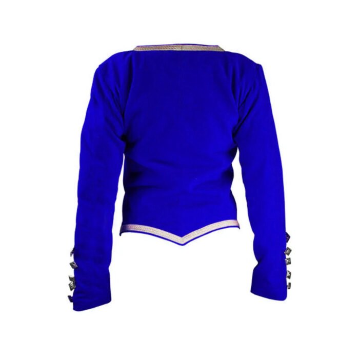 Royal blue Velvet Highland Dancing Jacket Back