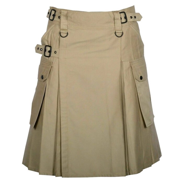 Scottish Mens Khaki Utility Kilt