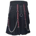 Standard Black Utility Fashion Kilt Back