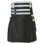 Stylish Cargo Black Utility Kilt