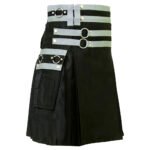 Stylish Cargo Black Utility Kilt Right Side