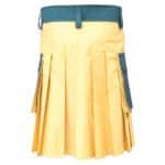 Yellow And Blue Green Hybrid Kilt Back