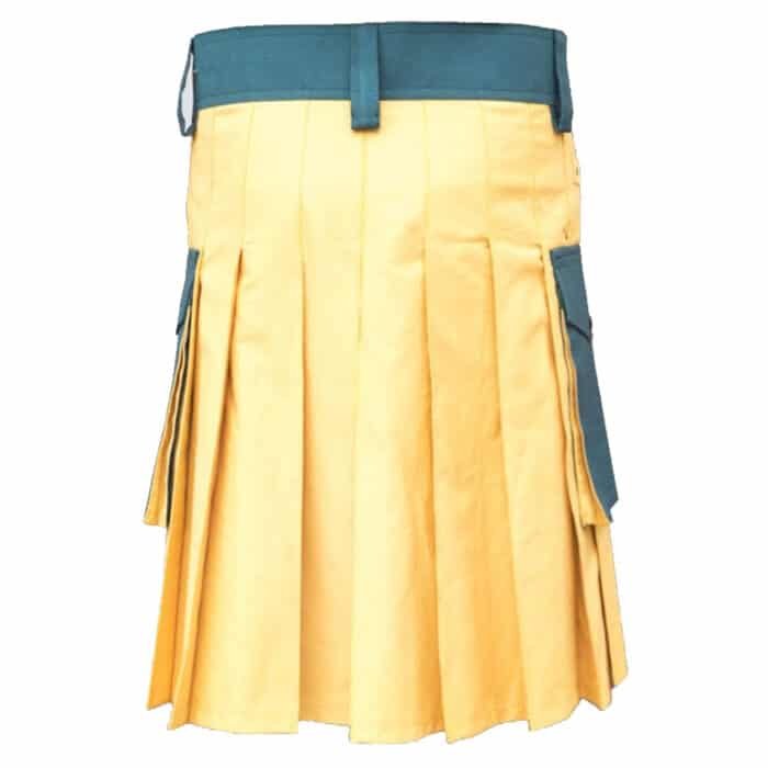 Yellow And Blue Green Hybrid Kilt Back