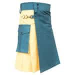 Yellow And Blue Green Hybrid Kilt Side