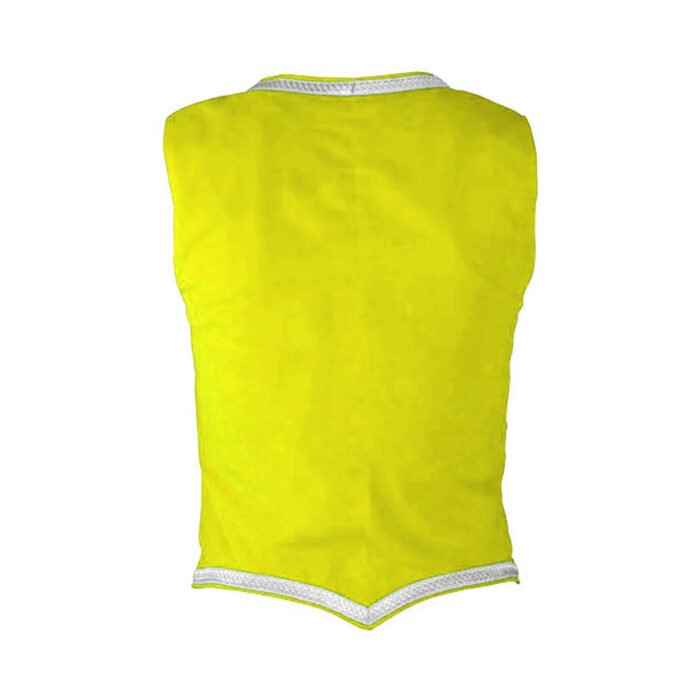 Yellow Velvet Highland Dancing Vest With Silver Trim Back