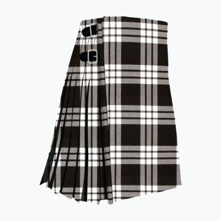 Macfarlane Black White Tartan Kilt