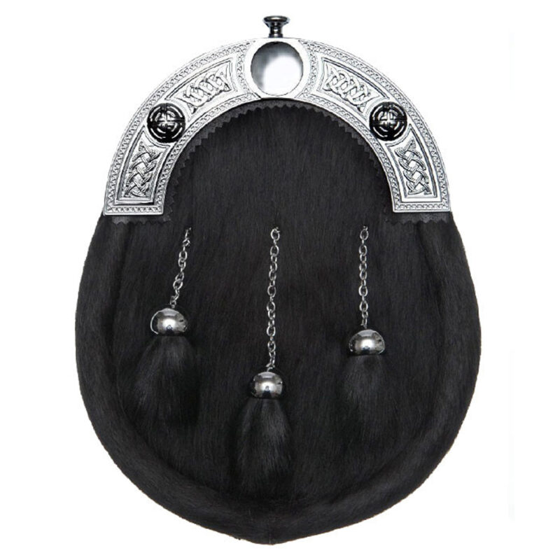 Chrome Cantle Black Dress Sporran