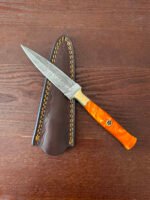 Orange Sgian Dubh Damascus Steel Knives 1