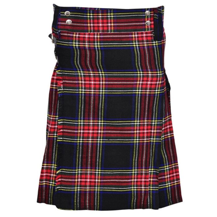 Black Stewart Tartan Utility Kilt