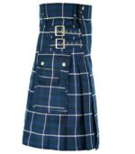 Blue Douglas Tartan Utility Kilt Side