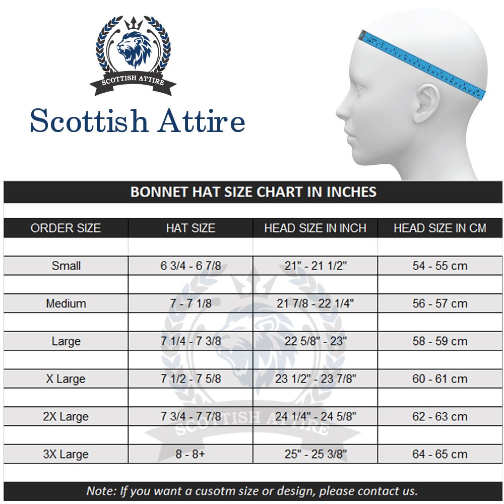 scottish hat size chart