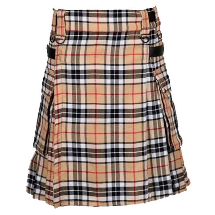 Camel Thompson Tartan Utility Kilt