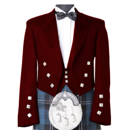 Maroon Prince Charlie Jacket With Vest