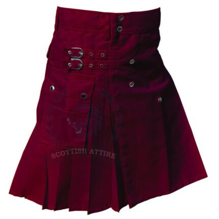 Maroon Utility Kilt Mens