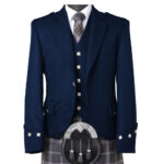 Navy Blue Argyll Jacket With Waistcoat