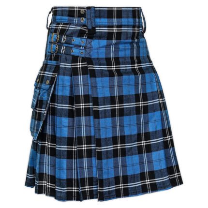 Ramsey Blue Tartan Utility Kilt Side1