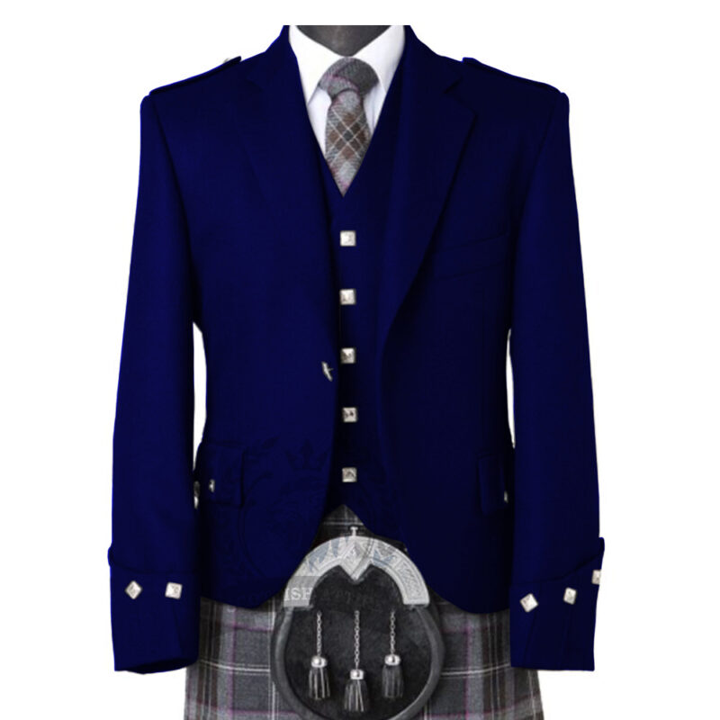 Royal Blue Kilt Jacket With Vest