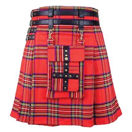 Royal Stewart Tartan Utility Kilt With Leather Belt