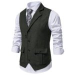 Black Tweed Vest Side