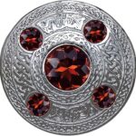 Brown Stone Kilt Fly Plaid Brooch