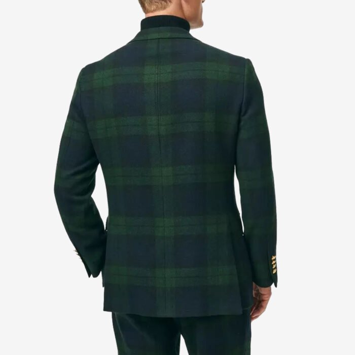 Casual Tartan Suit For Men Back